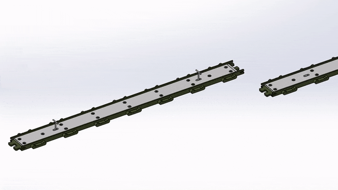 Animated GIF of the hydra-slide XLP30 track connection