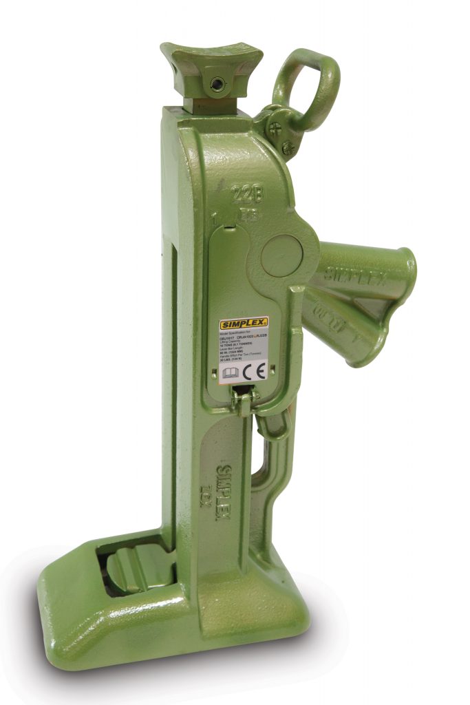a green 10 ton mechanical jack