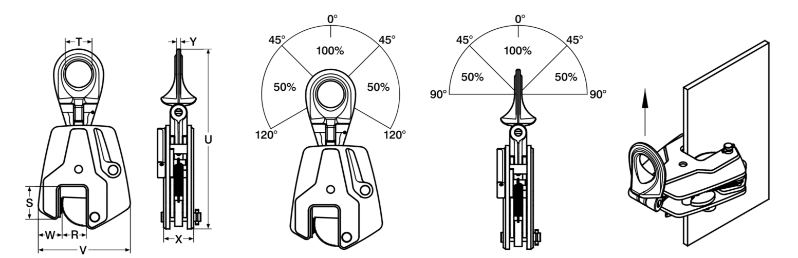 vertical plate clamp specs