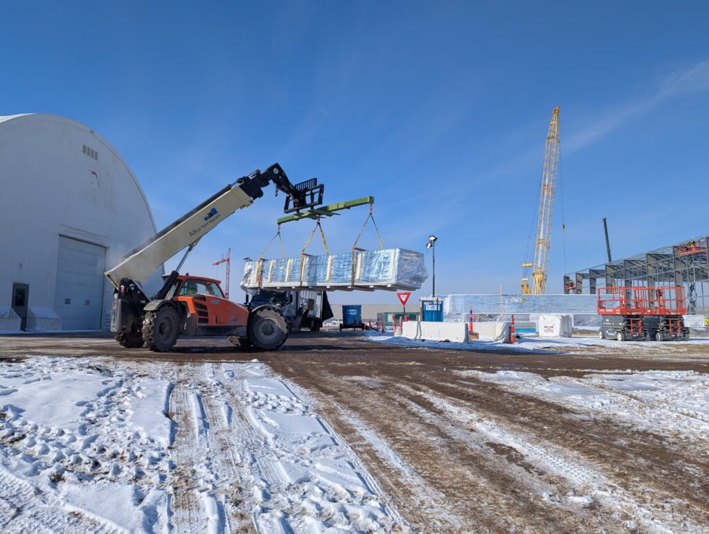 LGH rigging on site at a data center, helping to move heavy loads.