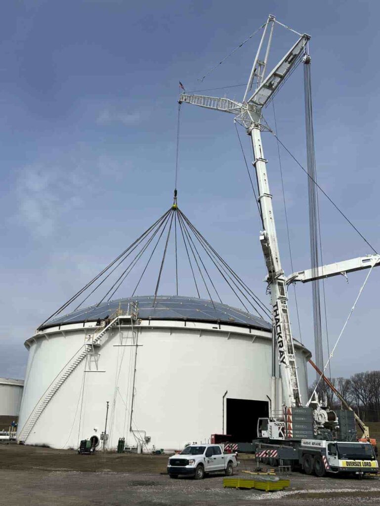 LGH Collector rings dome lift Aston Tank Farm Thackray crane